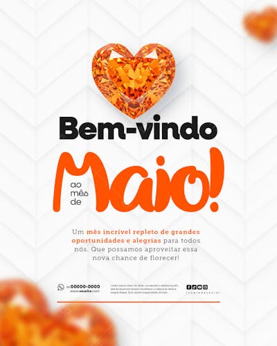 Bem Vindo Maio saudação mês social media post editavel FEED (8)