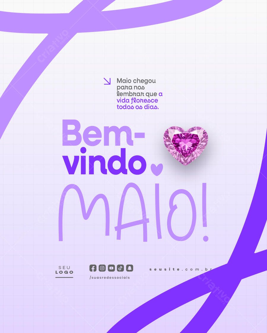 Postagem para Boas Vindas Maio PSD Editável