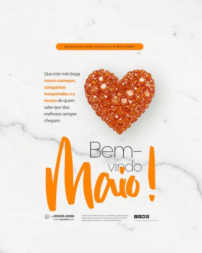 Bem Vindo Maio saudação mês social media post editavel FEED (18)