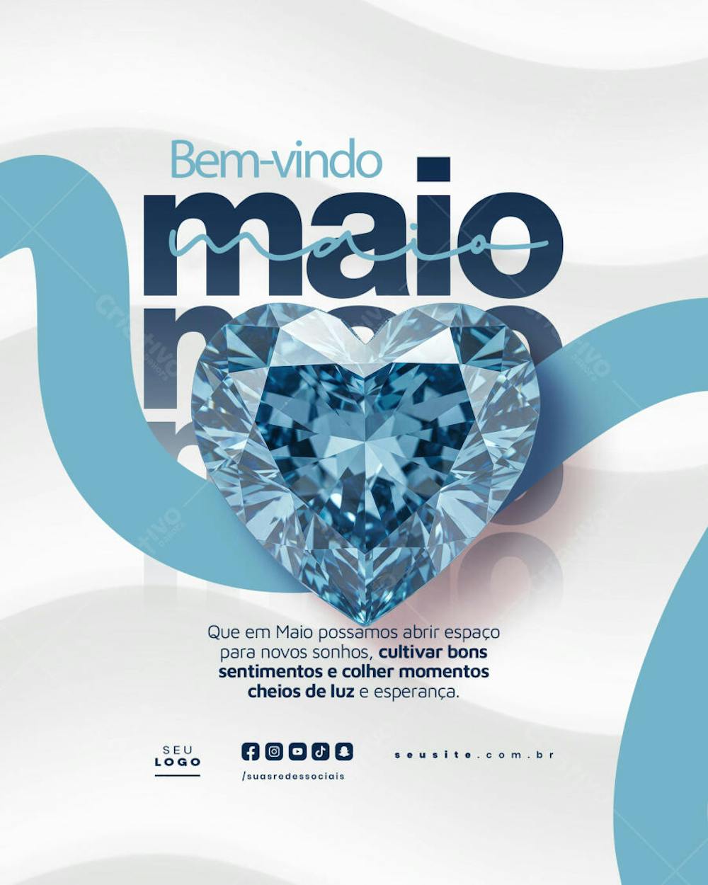 Bem Vindo Maio saudação mês social media post editavel FEED (4)