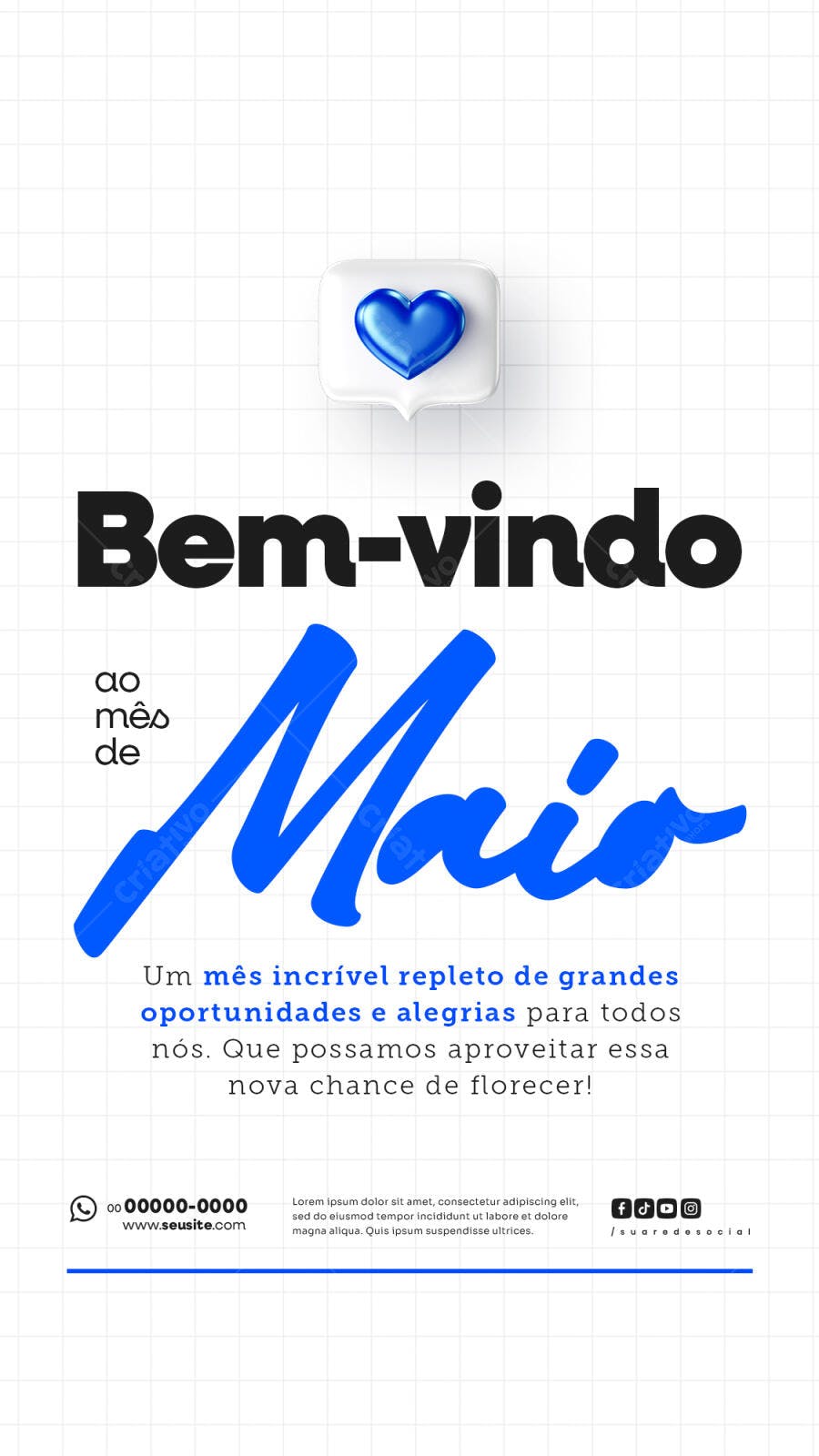 Flyer Boas Vindas Maio PSD Editável