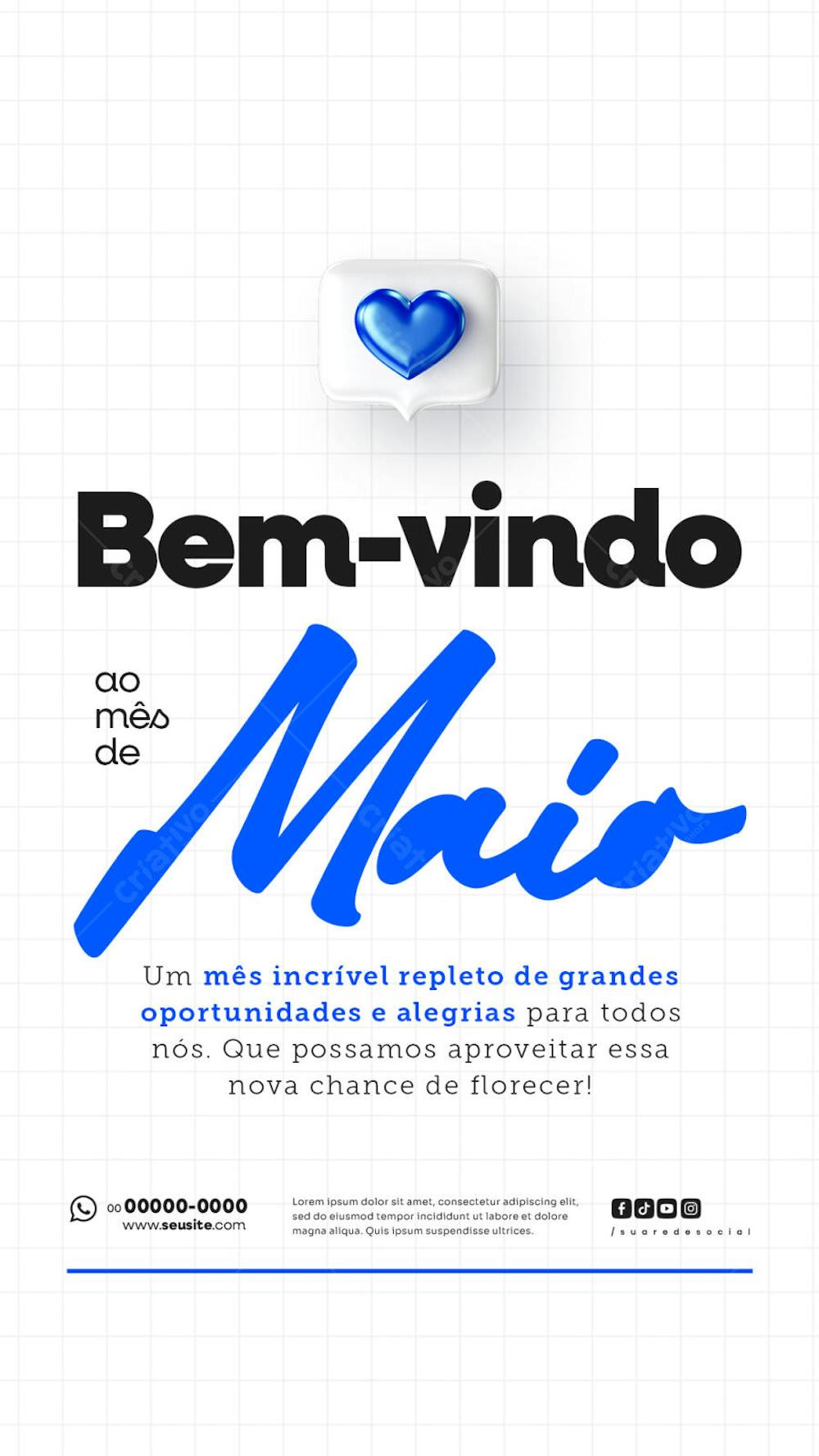 Bem Vindo Maio saudação mês social media post editavel STORY (29)