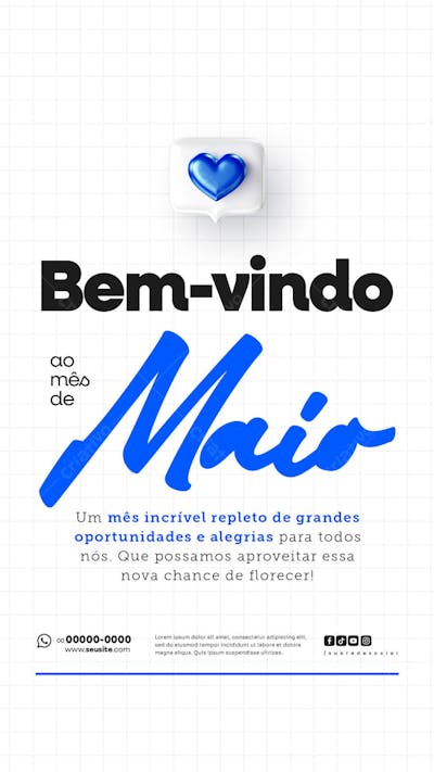 Bem Vindo Maio saudação mês social media post editavel STORY (29)