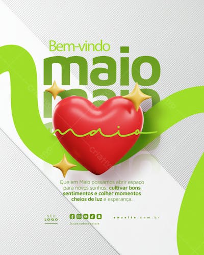 Bem Vindo Maio saudação mês social media post editavel FEED (23)