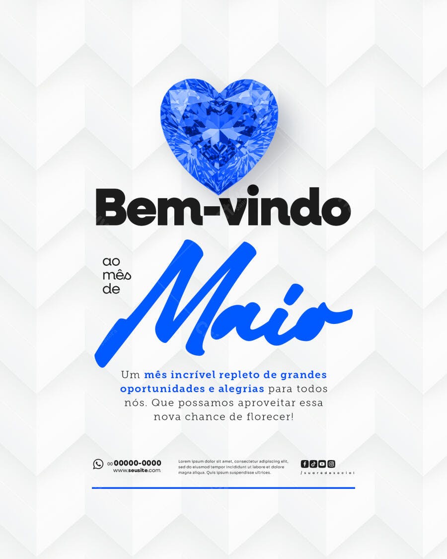 Flyer Boas Vindas Maio PSD Editável