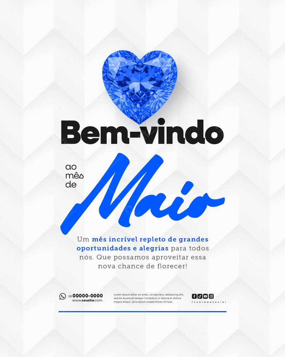 Bem Vindo Maio saudação mês social media post editavel FEED (1)