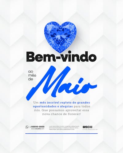 Bem Vindo Maio saudação mês social media post editavel FEED (1)
