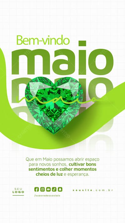 Bem Vindo Maio saudação mês social media post editavel STORY (26)