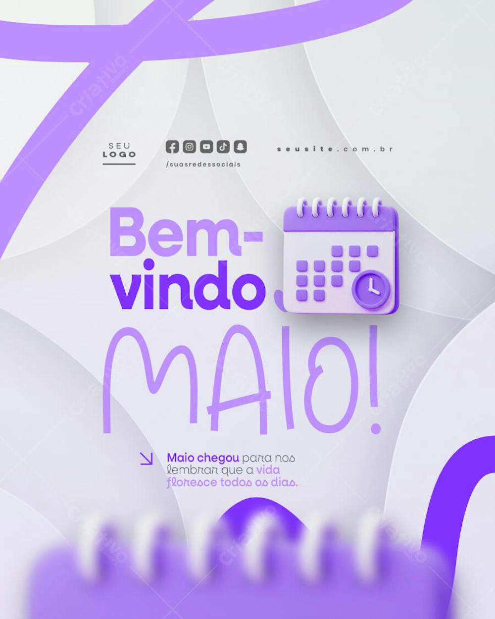 Bem Vindo Maio saudação mês social media post editavel FEED (13)