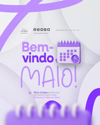 Bem Vindo Maio saudação mês social media post editavel FEED (13)