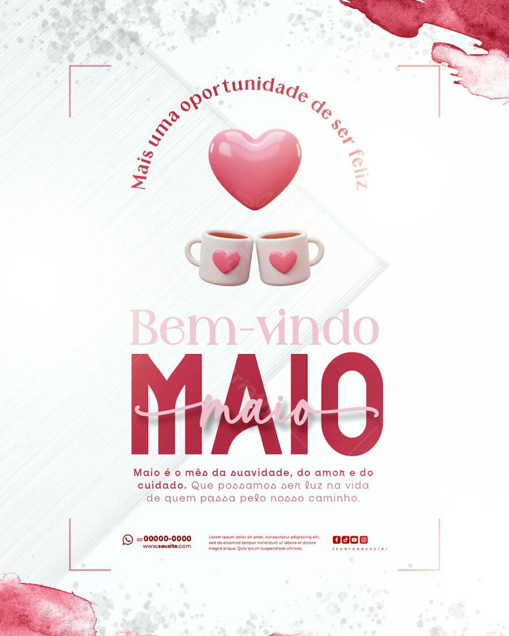 Bem Vindo Maio saudação mês social media post editavel FEED (9)