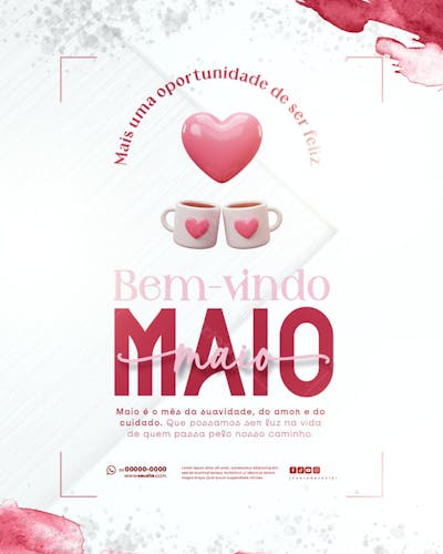 Bem Vindo Maio saudação mês social media post editavel FEED (9)