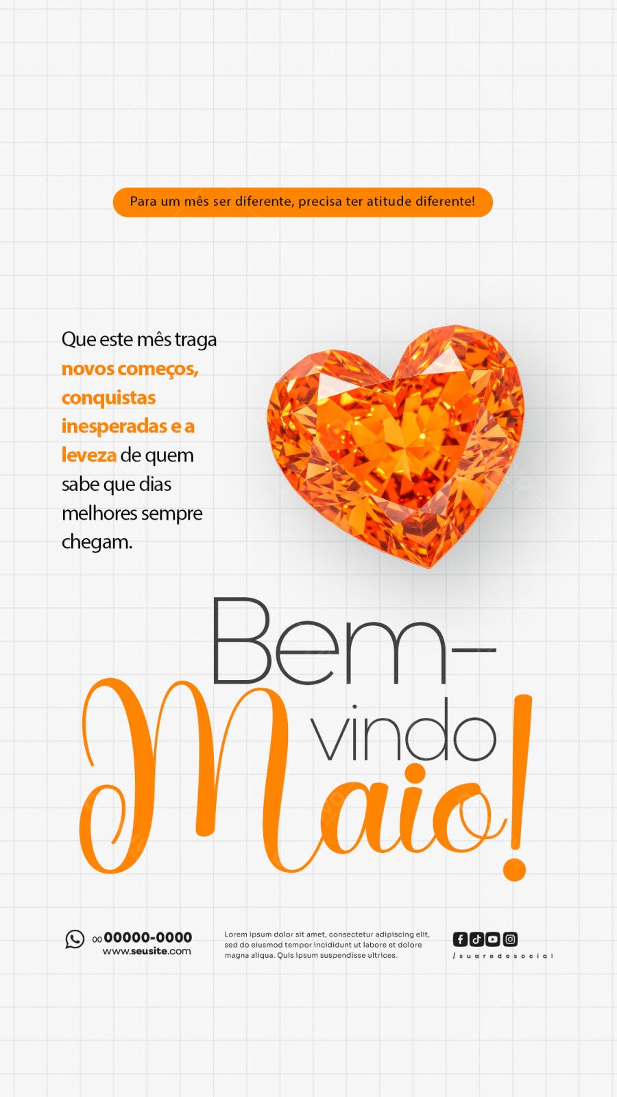 Postagem Boas Vindas Maio PSD Editável
