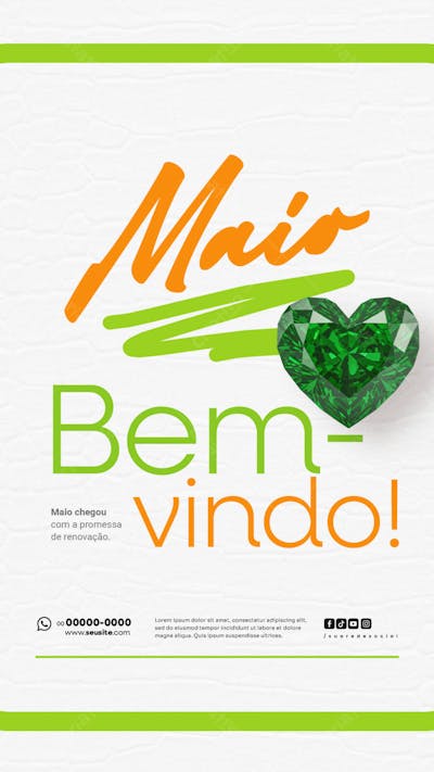 Bem Vindo Maio saudação mês social media post editavel STORY (6)