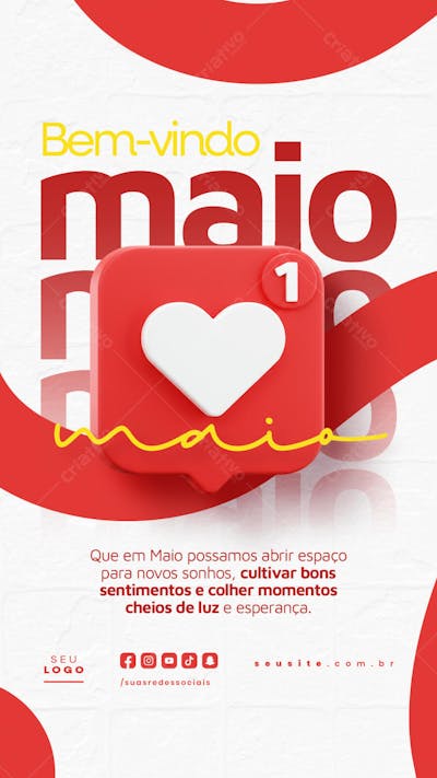 Bem Vindo Maio saudação mês social media post editavel STORY (7)