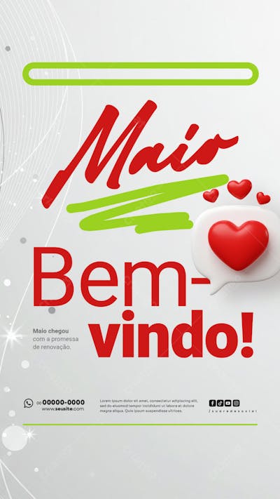Bem Vindo Maio saudação mês social media post editavel STORY (16)