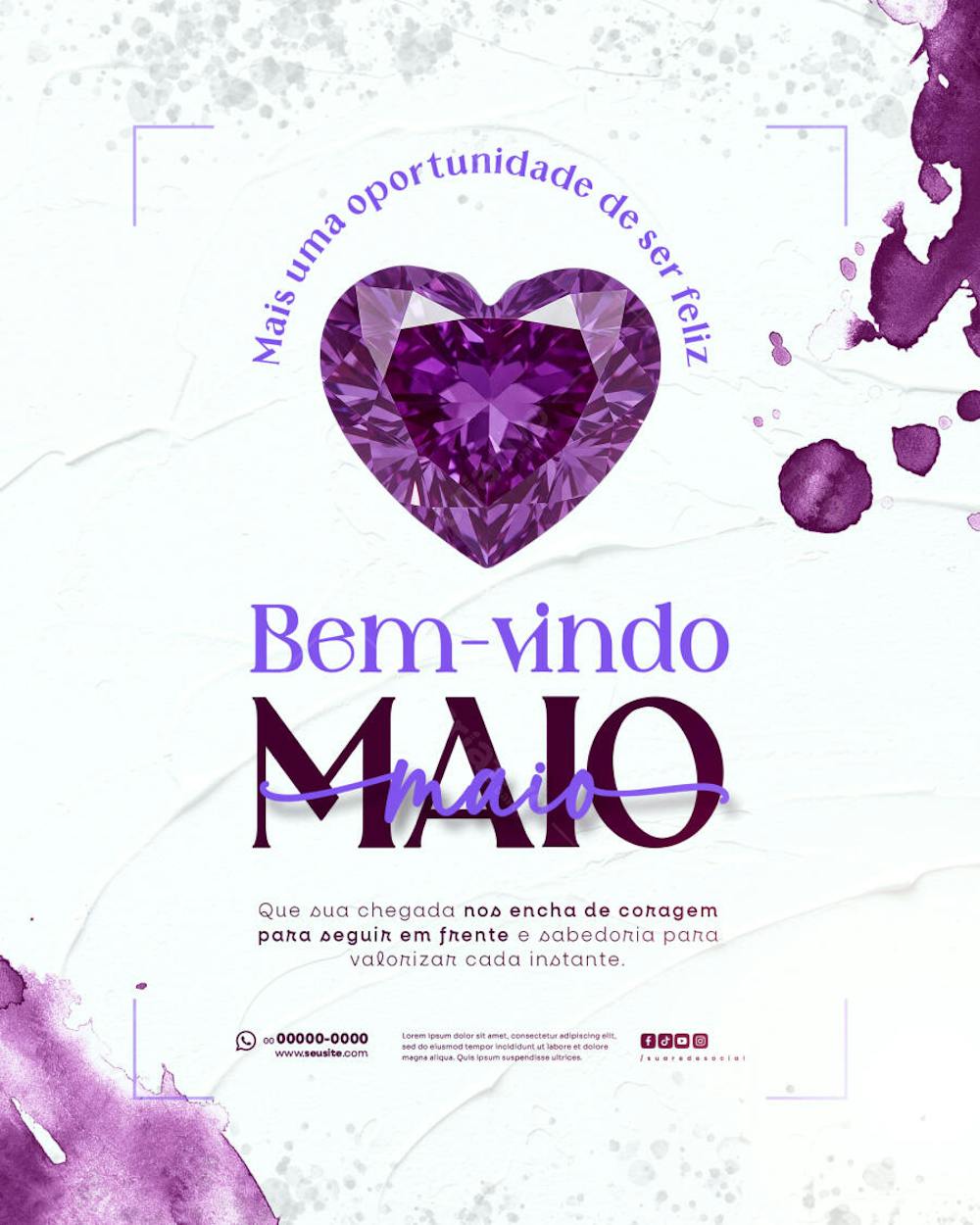 Bem Vindo Maio saudação mês social media post editavel FEED (5)
