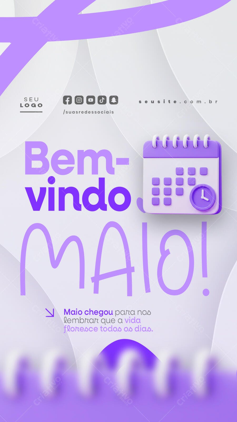 Flyer Boas Vindas Maio PSD Editável