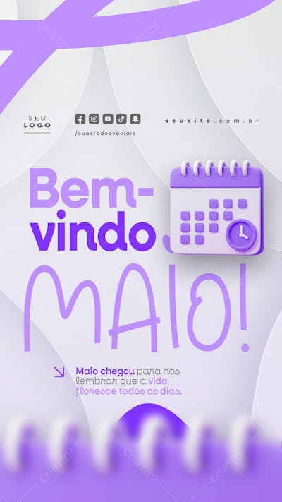 Bem Vindo Maio saudação mês social media post editavel STORY (13)