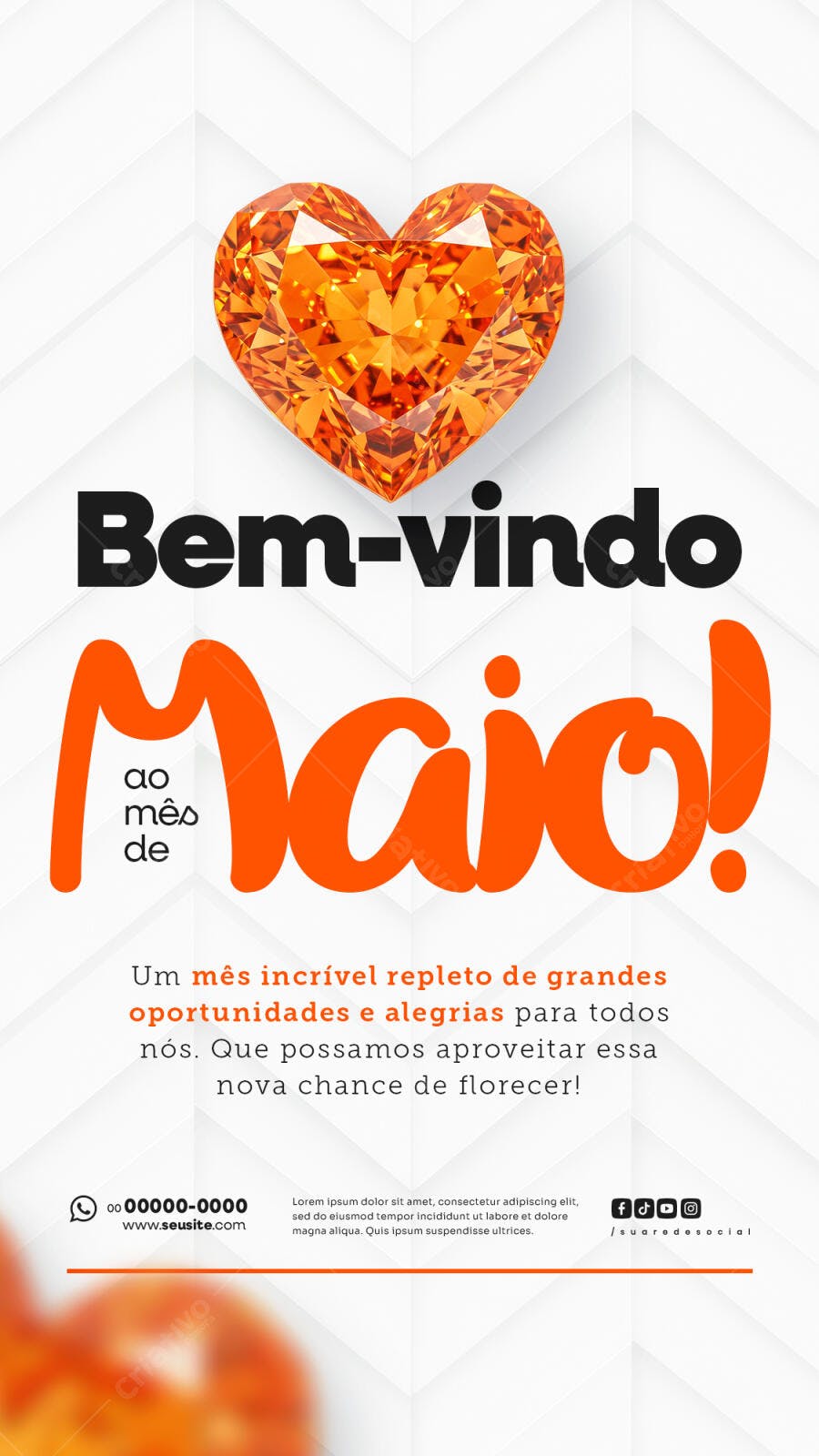 Flyer Boas Vindas Maio PSD Editável