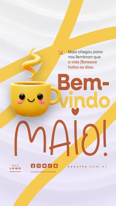 Bem Vindo Maio saudação mês social media post editavel STORY (31)