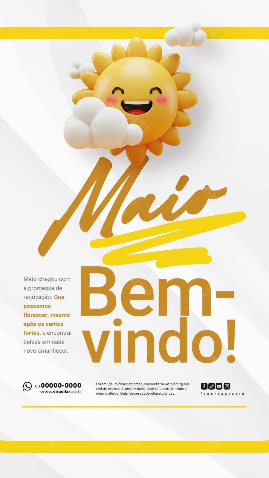 Flyer Boas Vindas Maio PSD Editável