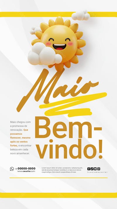 Bem Vindo Maio saudação mês social media post editavel STORY (10)