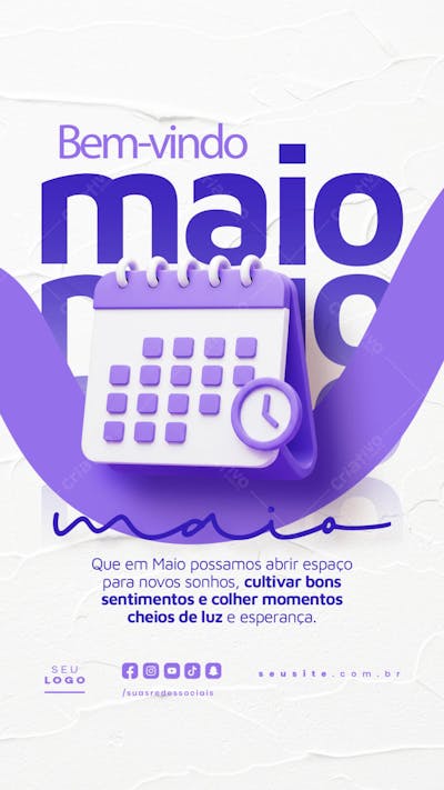 Bem Vindo Maio saudação mês social media post editavel STORY (32)