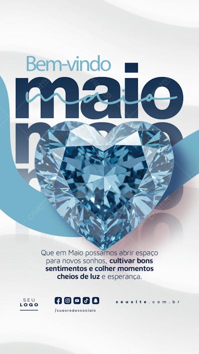 Bem Vindo Maio saudação mês social media post editavel STORY (4)