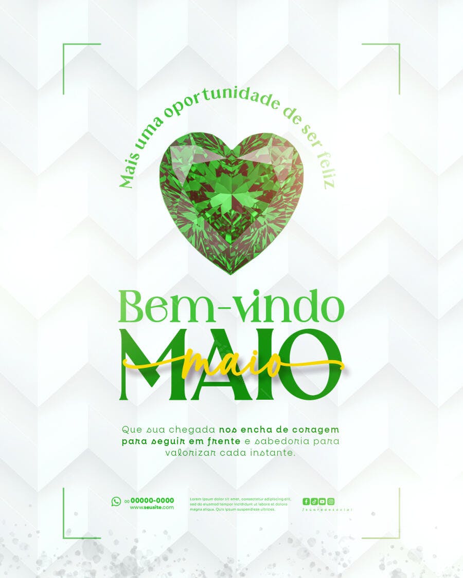 Flyer Boas Vindas Maio PSD Editável