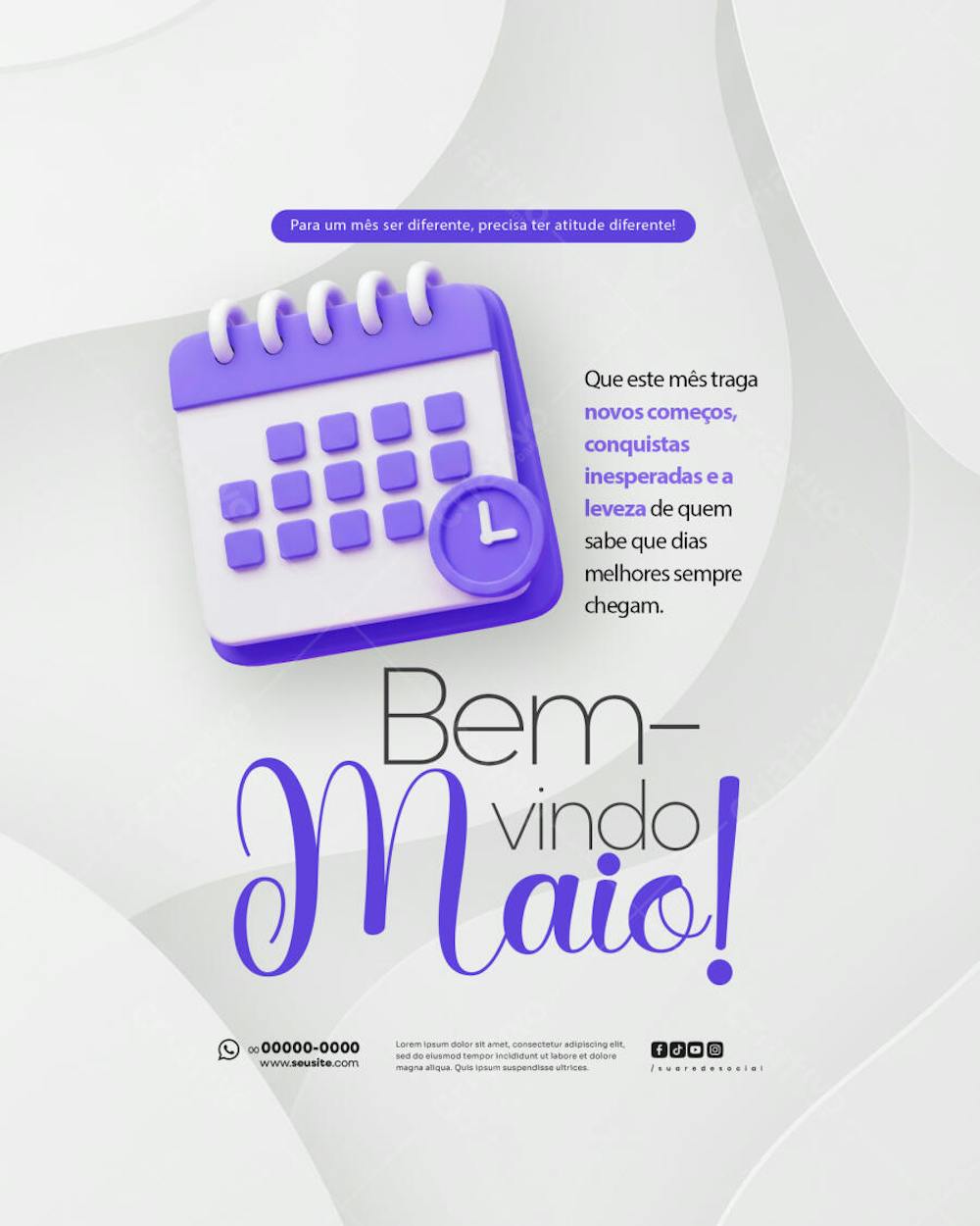 Bem Vindo Maio saudação mês social media post editavel FEED (2)