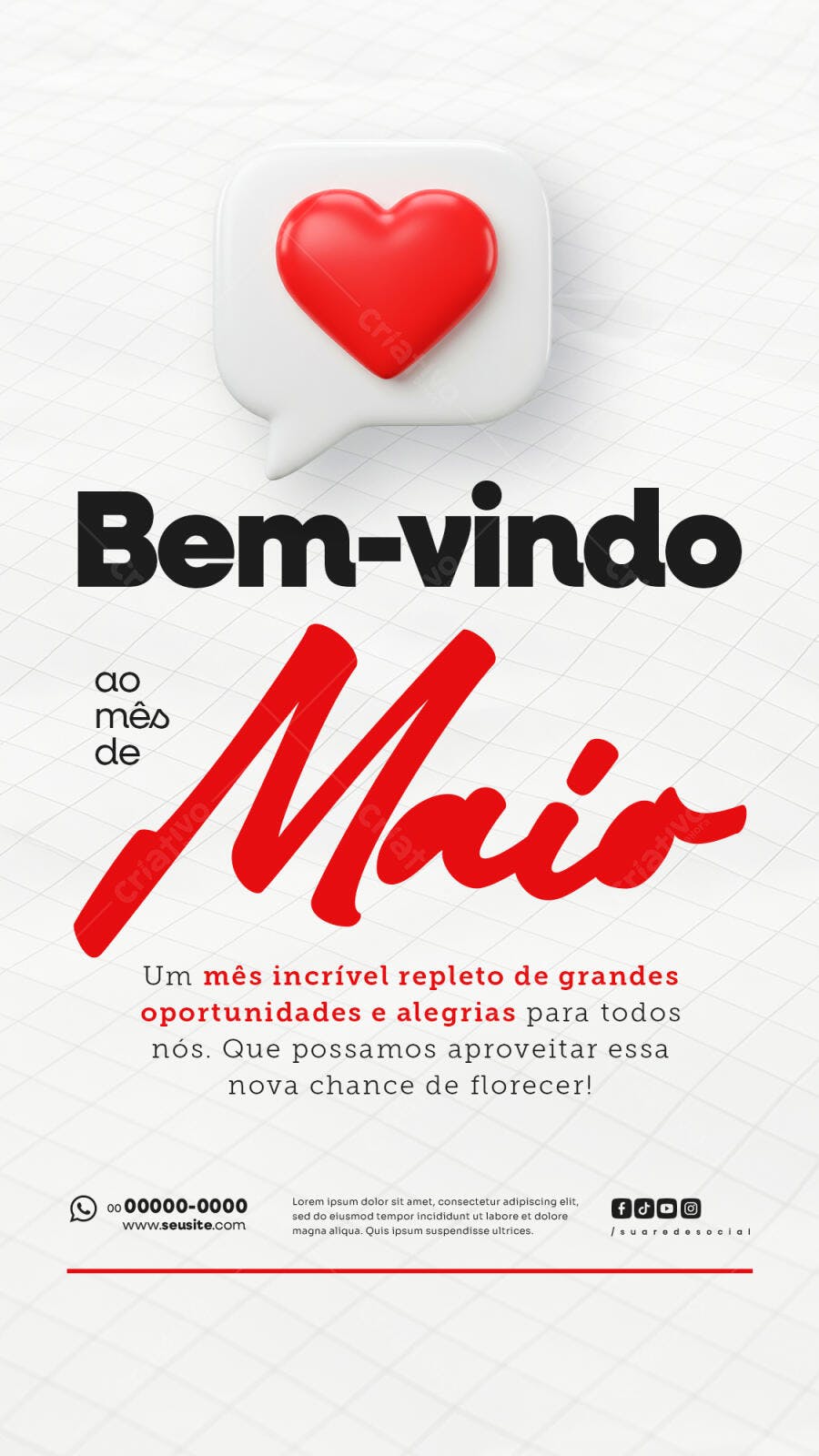 Flyer Boas Vindas Maio PSD Editável
