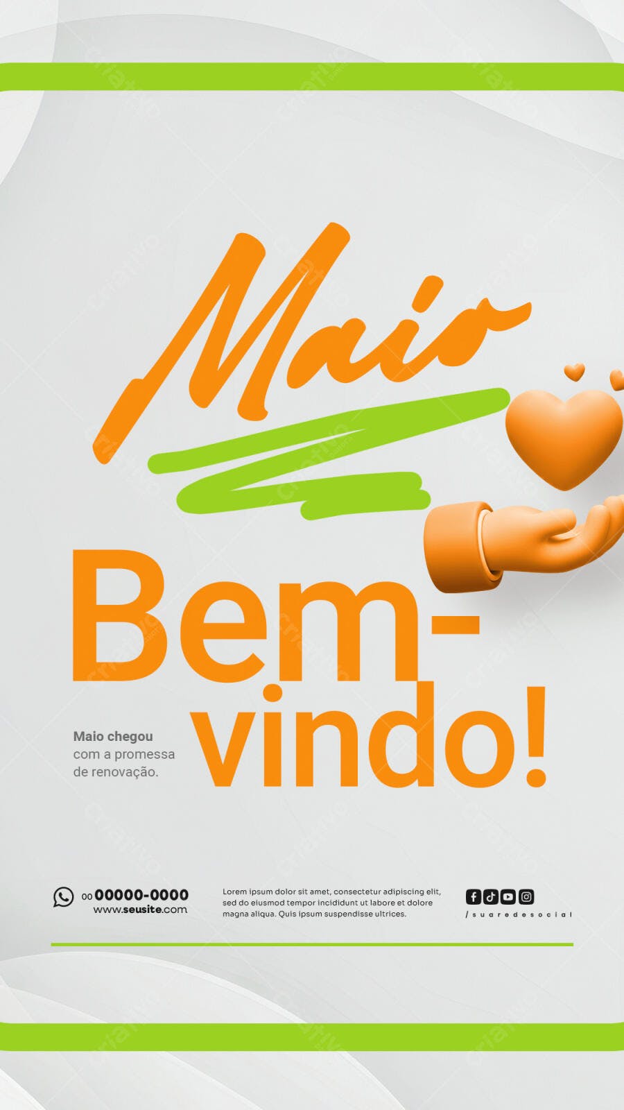 Flyer Boas Vindas Maio PSD Editável