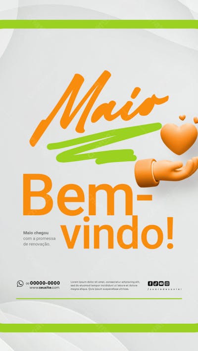 Bem Vindo Maio saudação mês social media post editavel STORY (22)