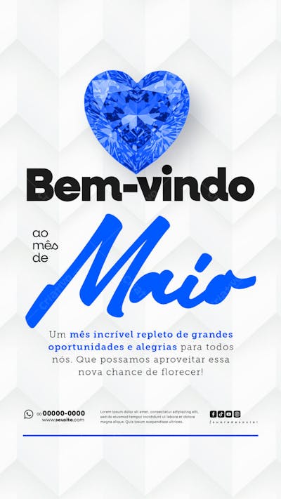 Bem Vindo Maio saudação mês social media post editavel STORY (1)
