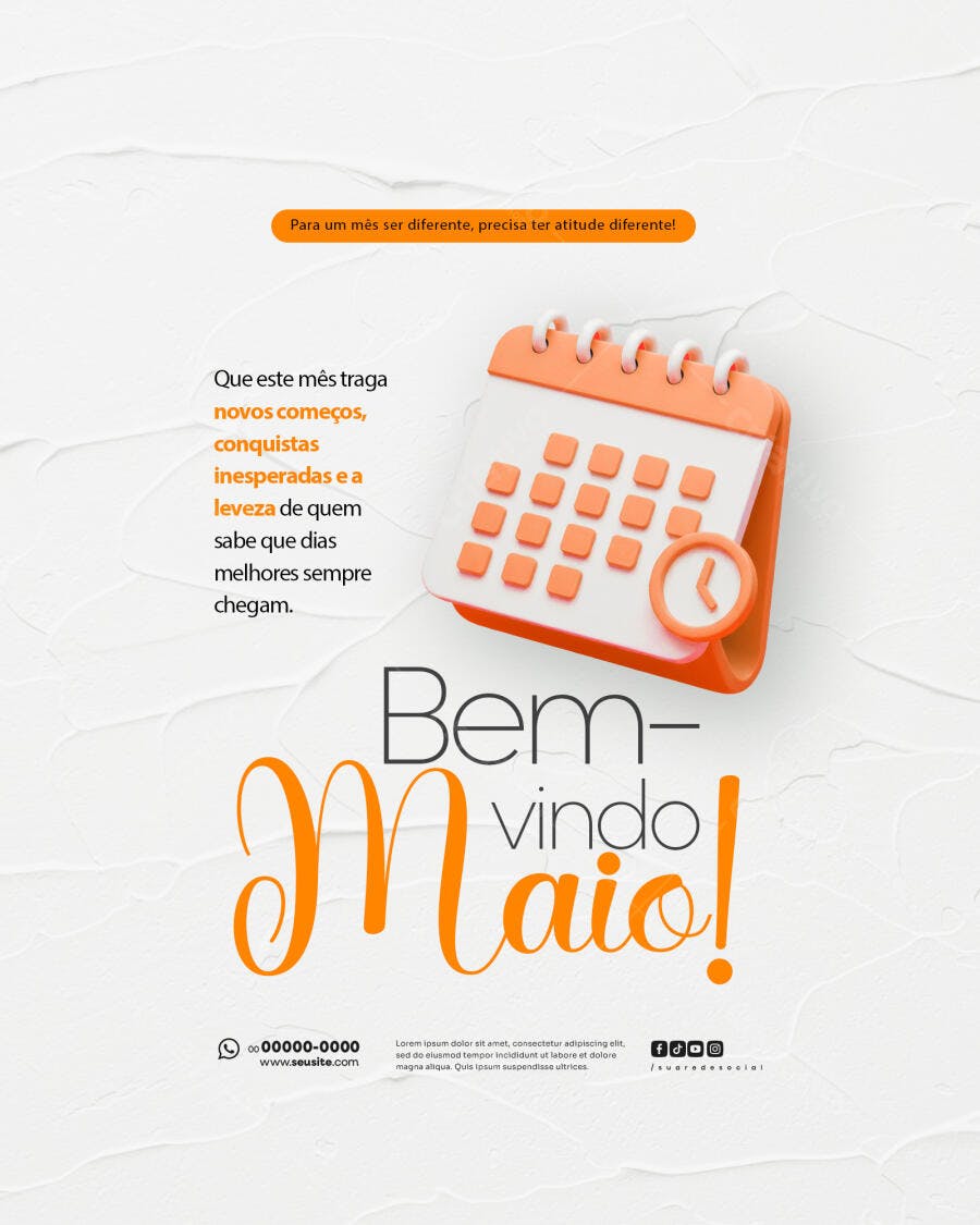 Flyer Boas Vindas Maio PSD Editável