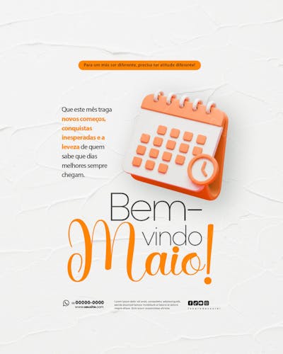 Bem Vindo Maio saudação mês social media post editavel FEED (19)