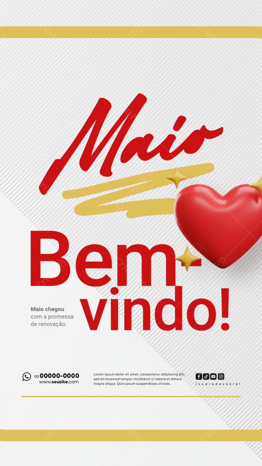 Flyer Boas Vindas Maio PSD Editável