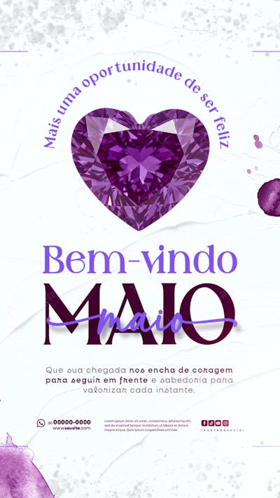 Bem Vindo Maio saudação mês social media post editavel STORY (5)
