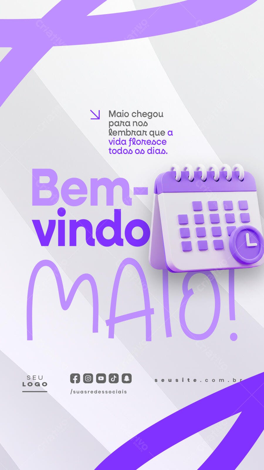 Postagem Boas Vindas Maio PSD Editável