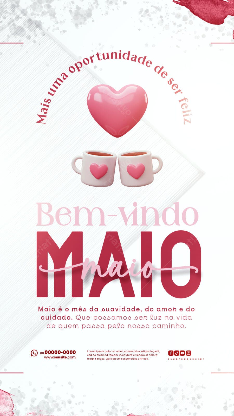 Flyer Bem-vindo Maio PSD Editável