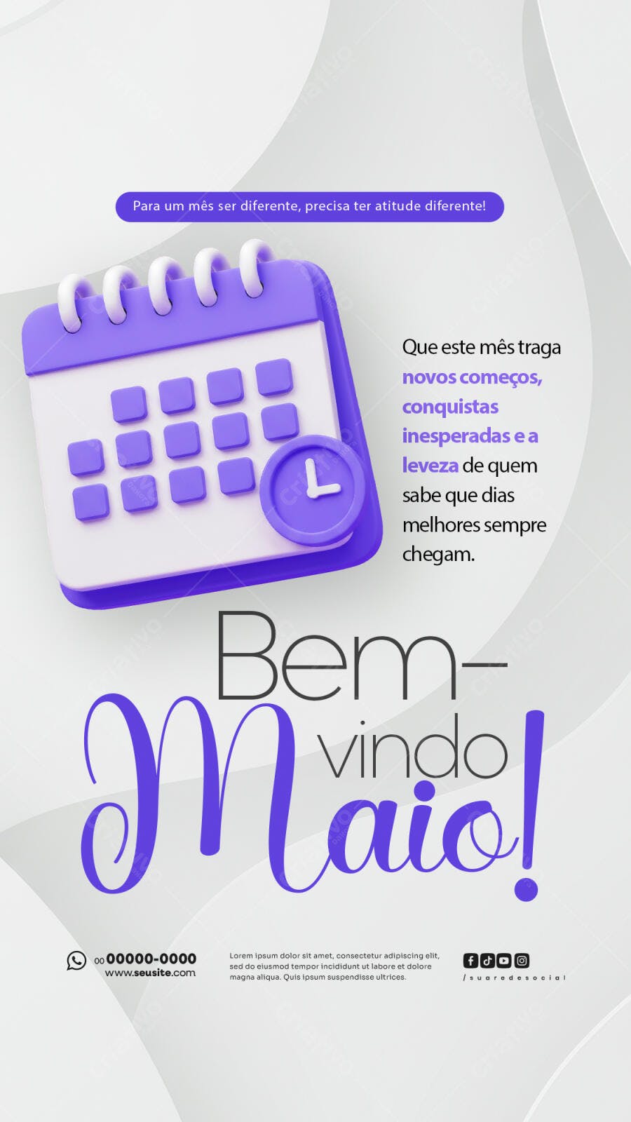 Flyer Boas Vindas Maio PSD Editável