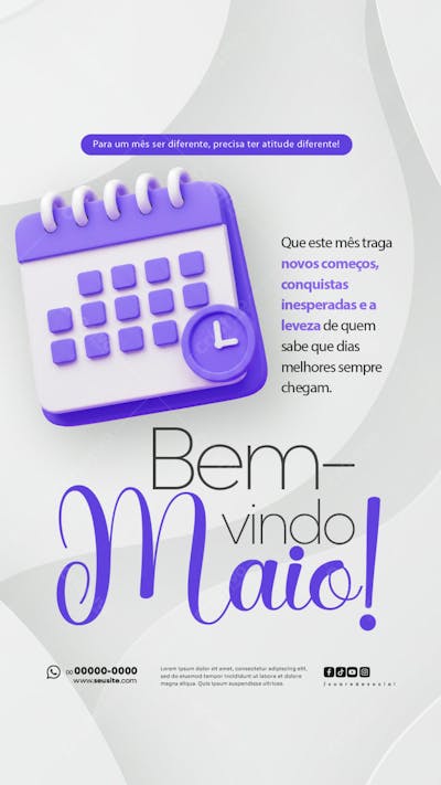 Bem Vindo Maio saudação mês social media post editavel STORY (2)