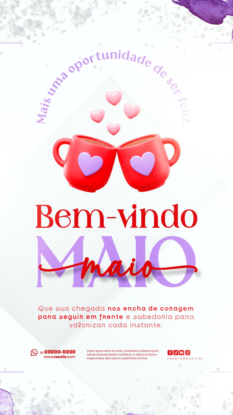 Flyer Boas-Vindas Maio PSD Editável