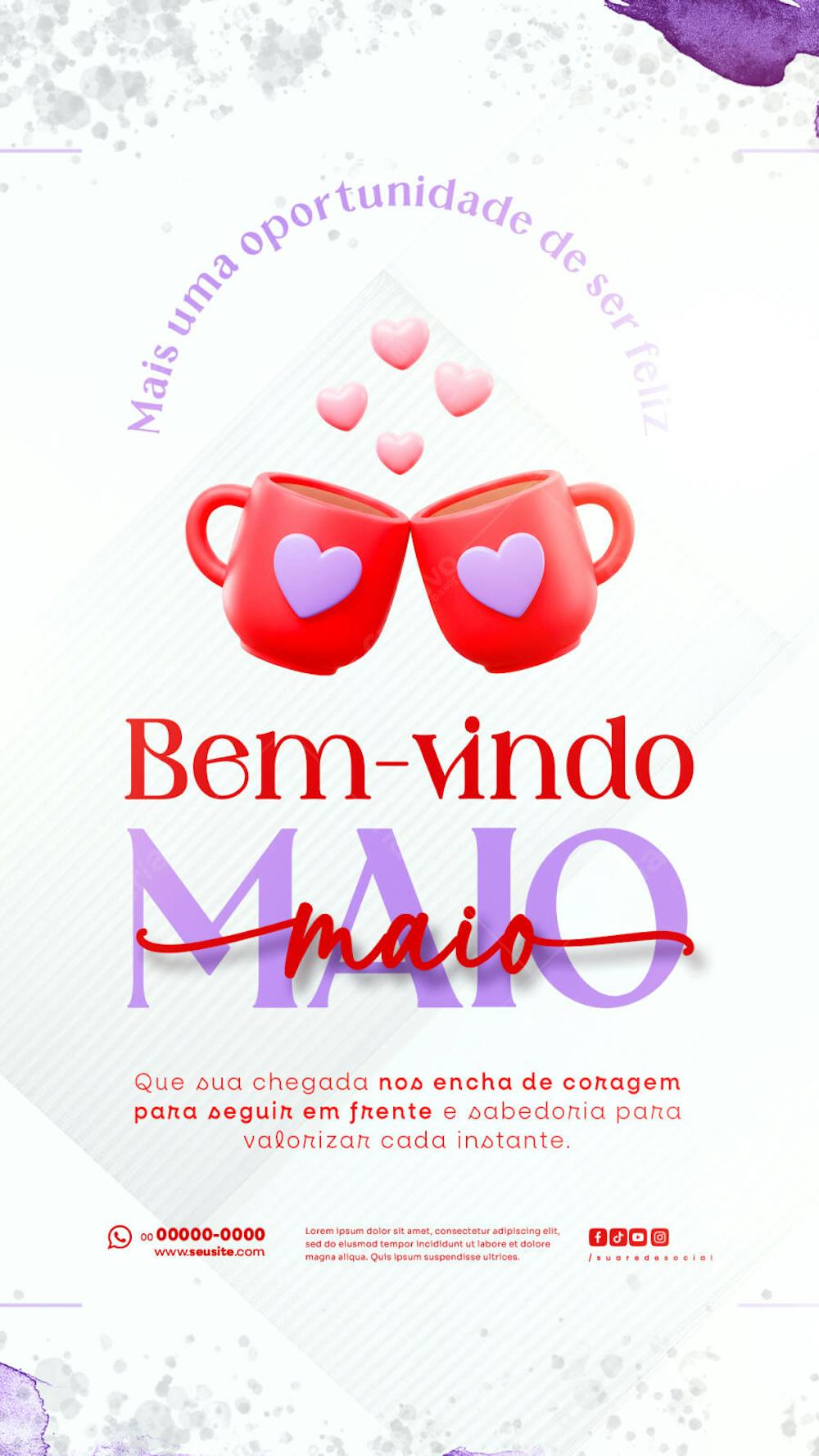 Bem Vindo Maio saudação mês social media post editavel STORY (15)