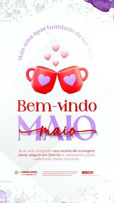 Bem Vindo Maio saudação mês social media post editavel STORY (15)