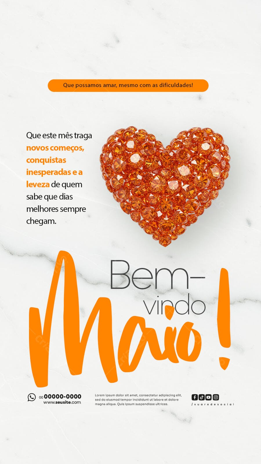 Flyer Bem-vindo Maio PSD Editável