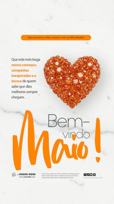Bem Vindo Maio saudação mês social media post editavel STORY (18)