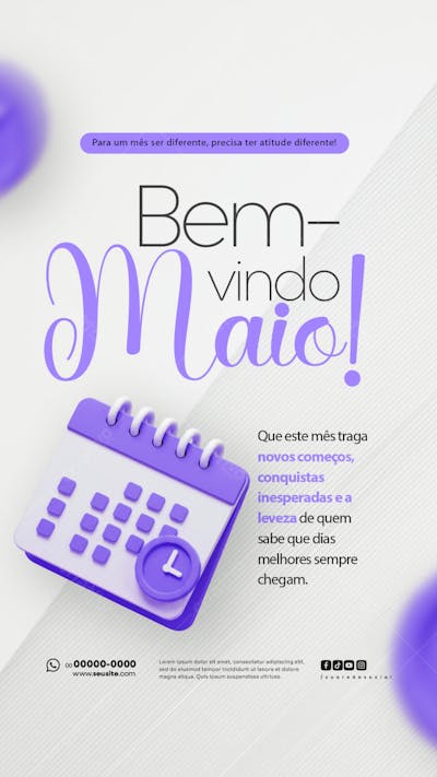 Bem Vindo Maio saudação mês social media post editavel STORY (12)