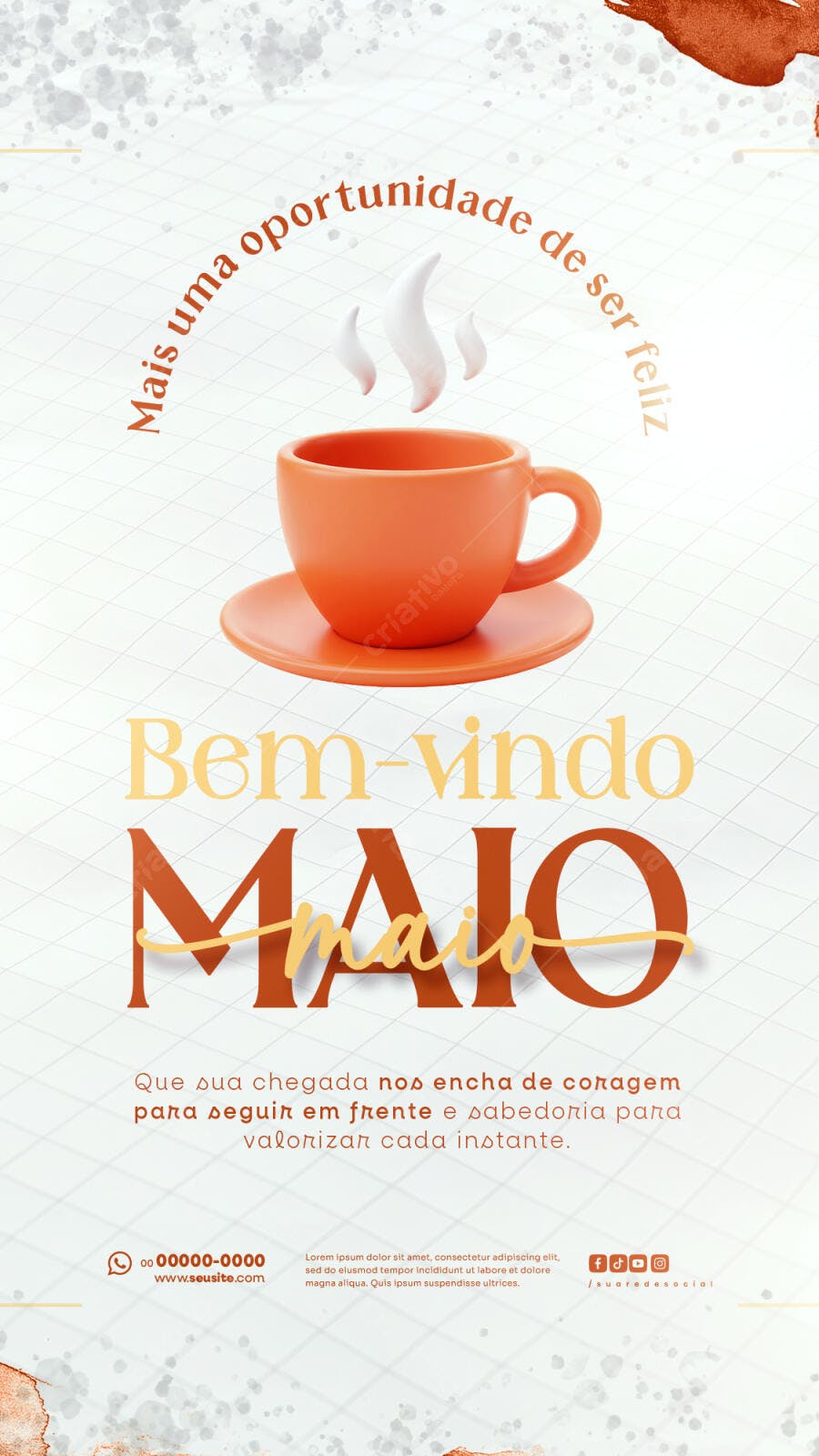 Flyer Boas Vindas Maio PSD Editável